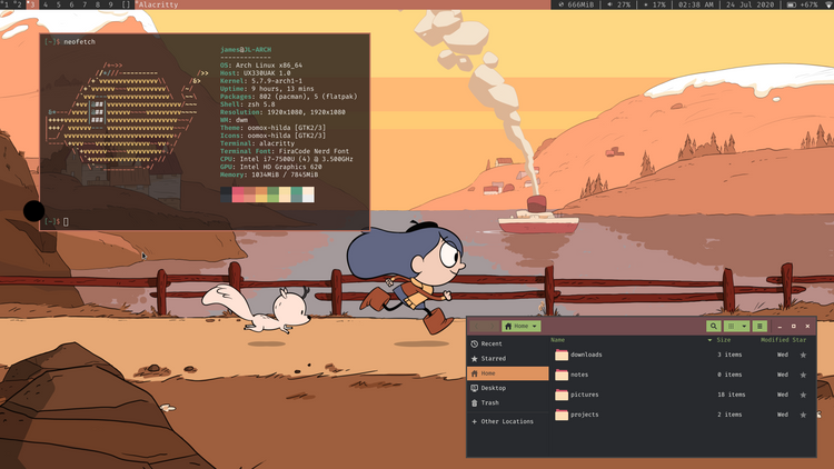 Title image of Riced desktop